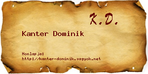 Kanter Dominik névjegykártya